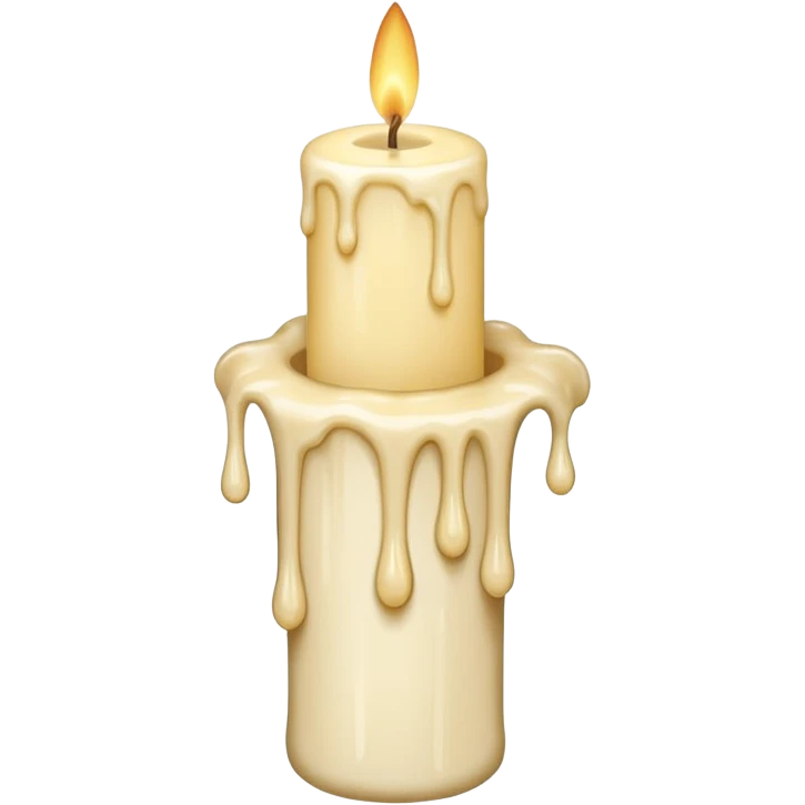 Thin and long Leaning Candle dripping wax as if someone is holding it emoji