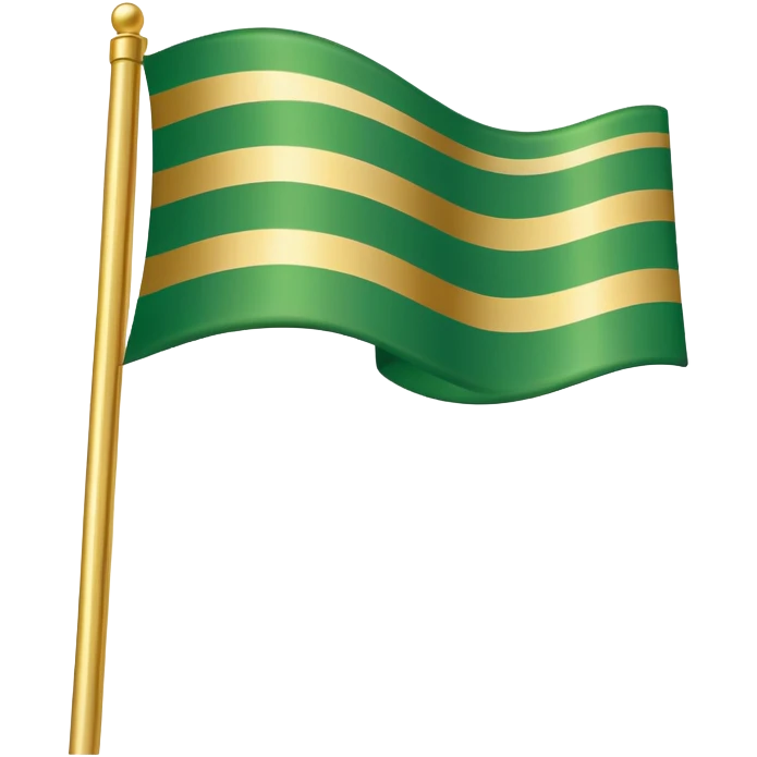 Green flag with gold lines  emoji