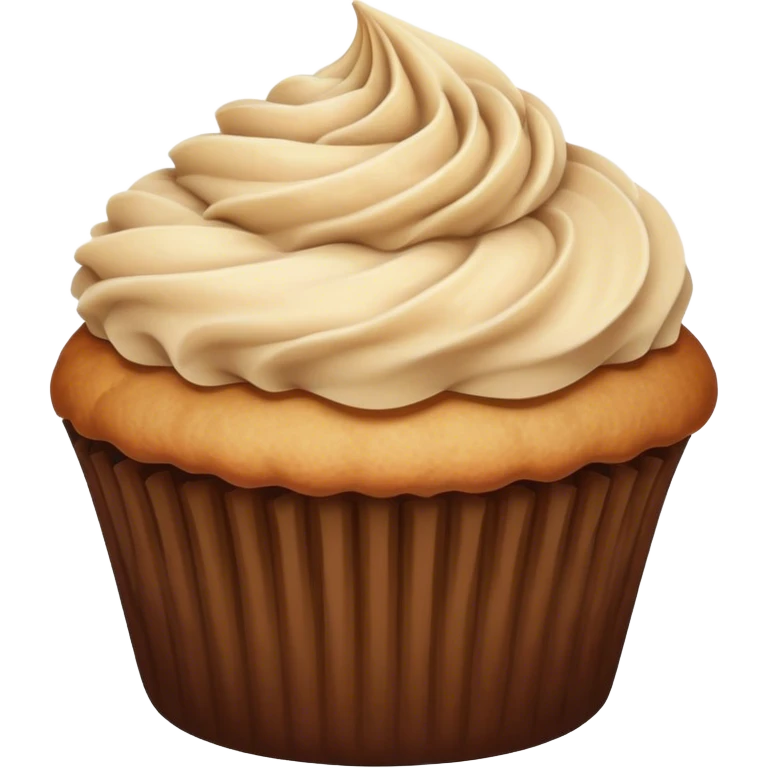 cupcake art fluffy beige brown emoji