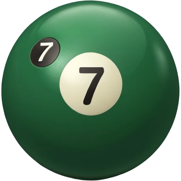 green billiard ball 7 number  emoji