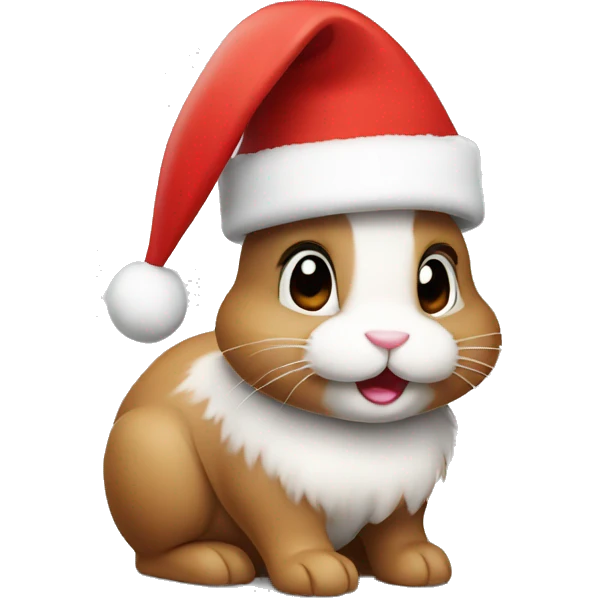 Bunny with Christmas hat emoji