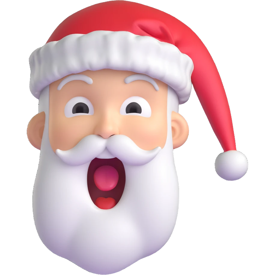 screaming face with a Santa hat emoji