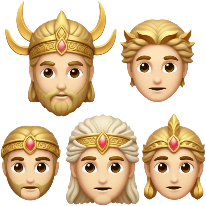 Cinematic Realistic Greek Gods Pop Culture Emoji, featuring mythic portrayals of ancient deities rendered with dynamic, ethereal lighting and classical detail. emoji