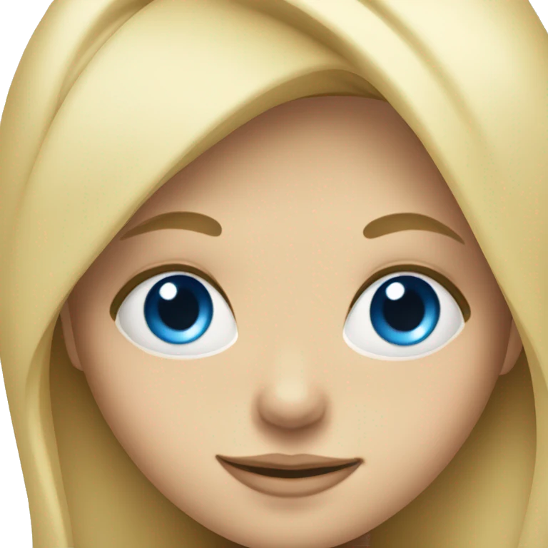 smiling blonde girl portrait and blue eyes emoji