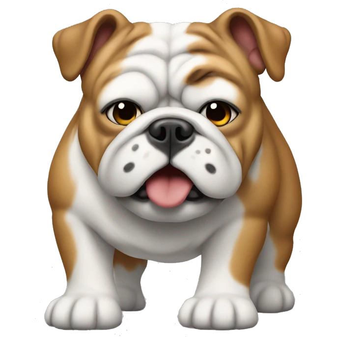 Bulldog with fur jacket on emoji