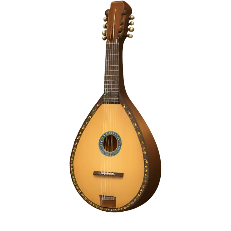 21 string harp lute with a banjo body emoji