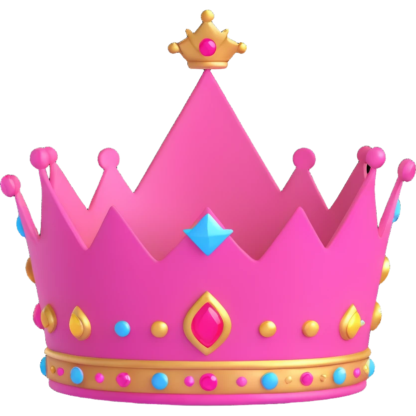 simple pink crown emoji