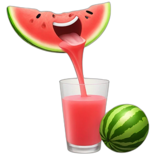 Watermelon juice pouring on tongue emoji