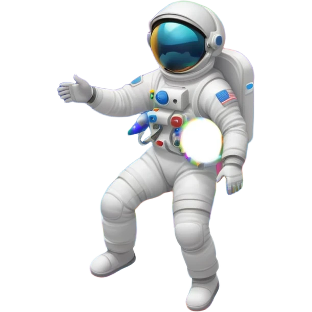 Astronaut on rainbow trail emoji