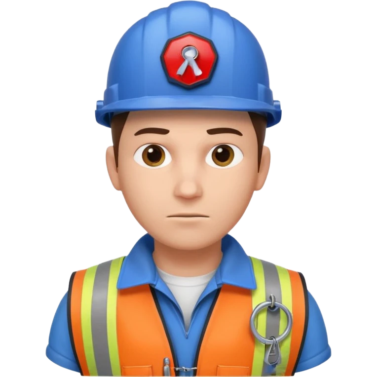 emergency locksmith worker portrait, head and shoulders only, protective gloves, utility vest collar, keyring visible, determined look, 3D cartoon, mobile game icon style, clean background, no text, no watermark emoji