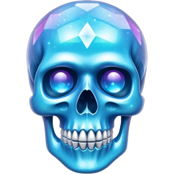 glitter azul skull crystal emoji