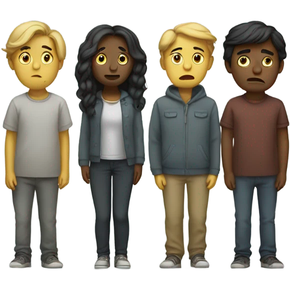 Group of sad people  standing emoji
