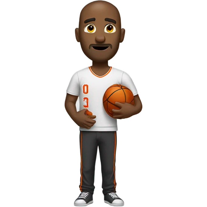 man with two basketballs under his shirt emoji
