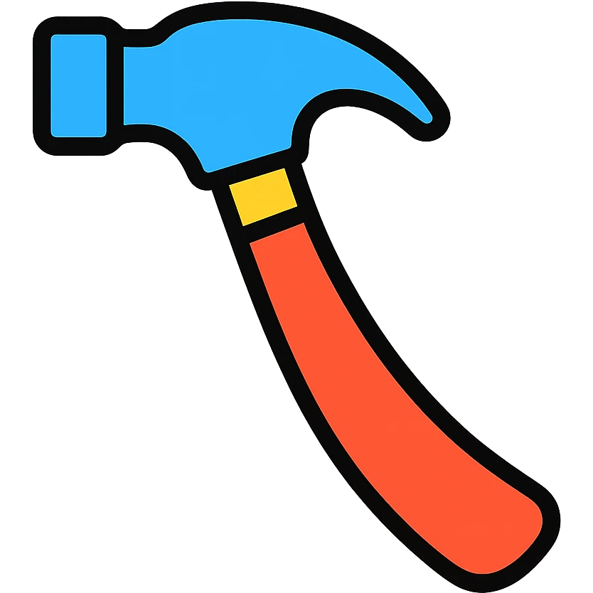 color outline icon of a hammer emoji