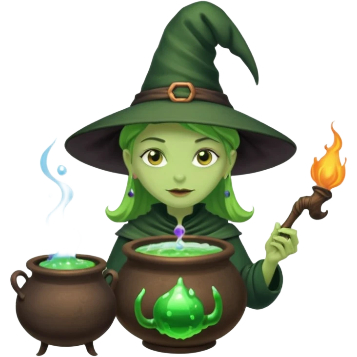 green witch cooking potion emoji