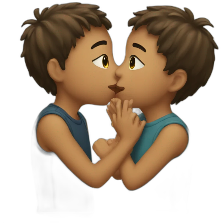 A girl kissing boy emoji