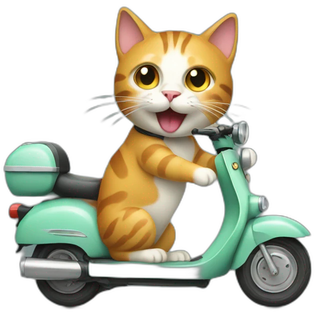 cat riding scooter emoji