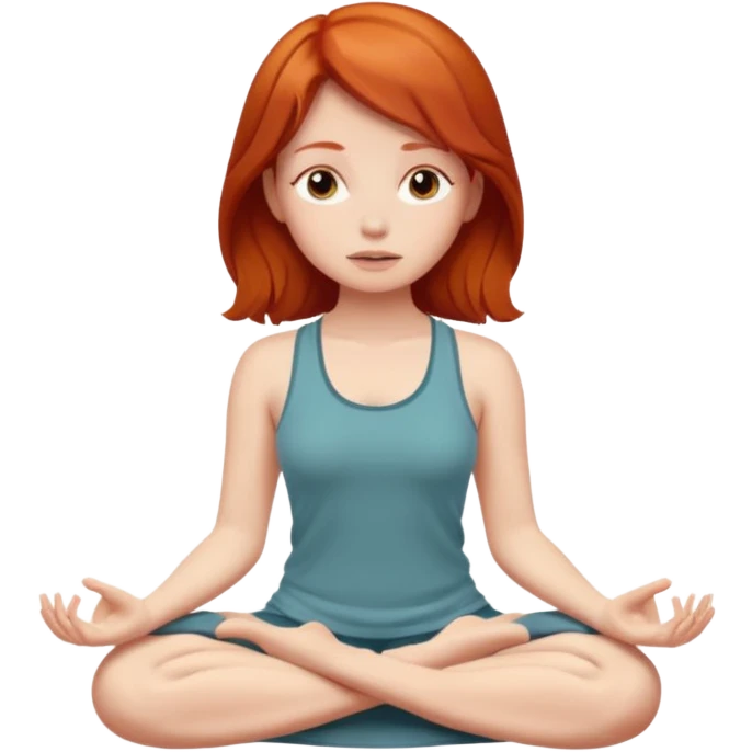 Redhead girl meditating  emoji
