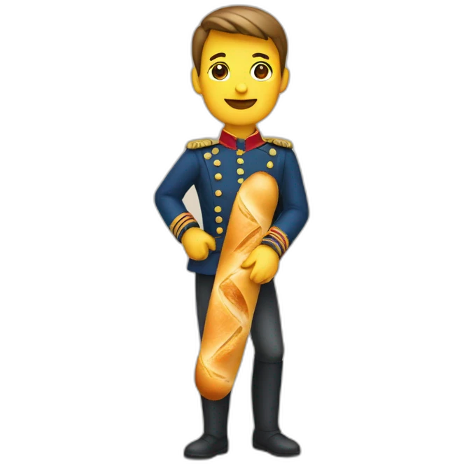 French with baguette emoji