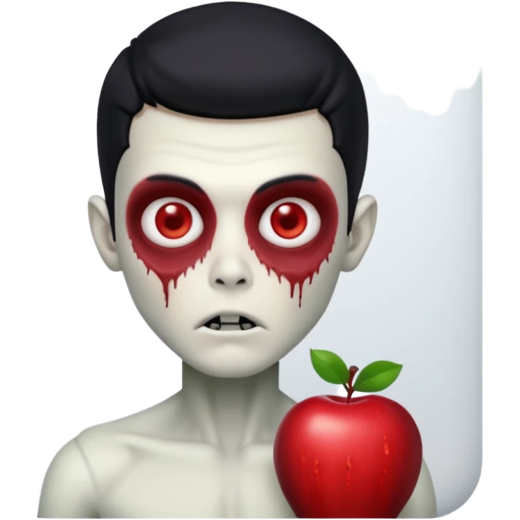 a pretty zombie boy with black hair bearing a resemblance to Ivan from Alien Stage in memoji apple format emoji