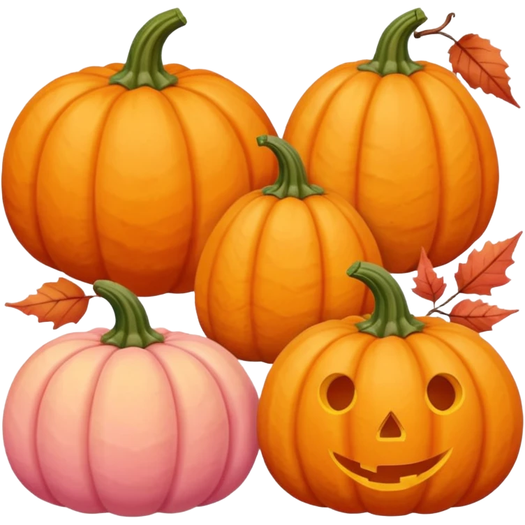 pink orange pastel fall decor emoji