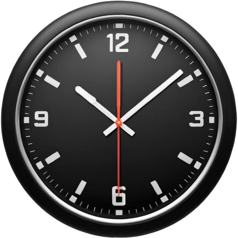 black clock emoji