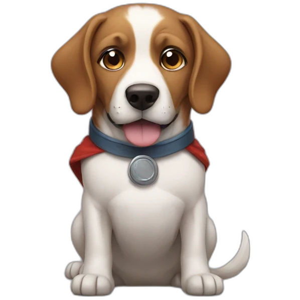 Dog dressed as a herov emoji