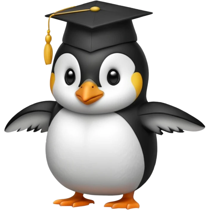 penguen with school cap emoji