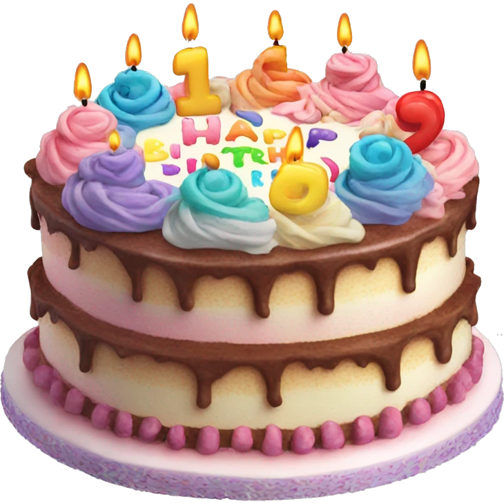 Happy birthday cake colorful emoji