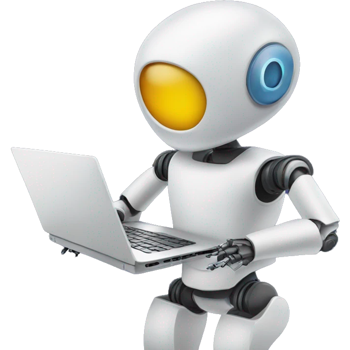 robot with laptop emoji