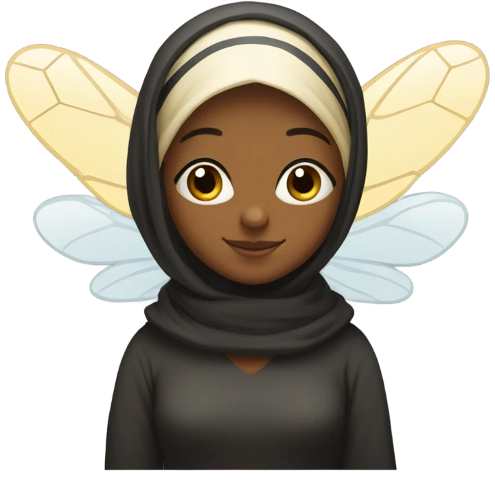 A bee wearing a hijab emoji