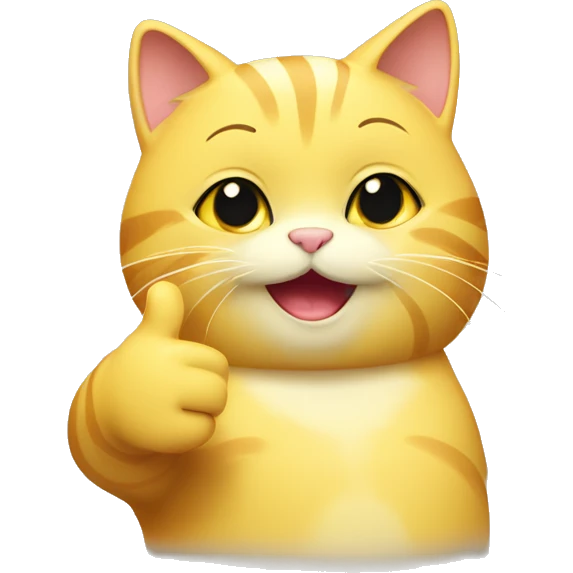 Fat yellow girl cat giving thumbs up emoji
