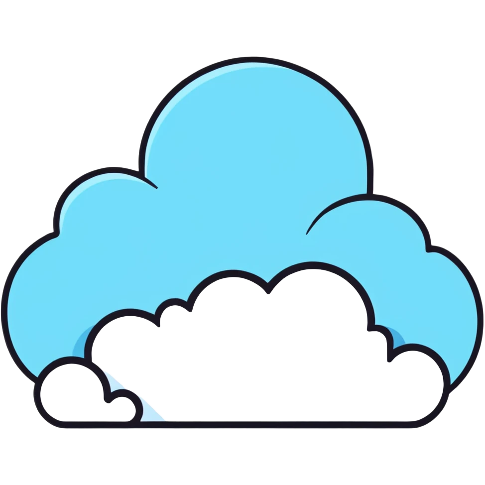 pastel blue cloud with twinkling stars emoji