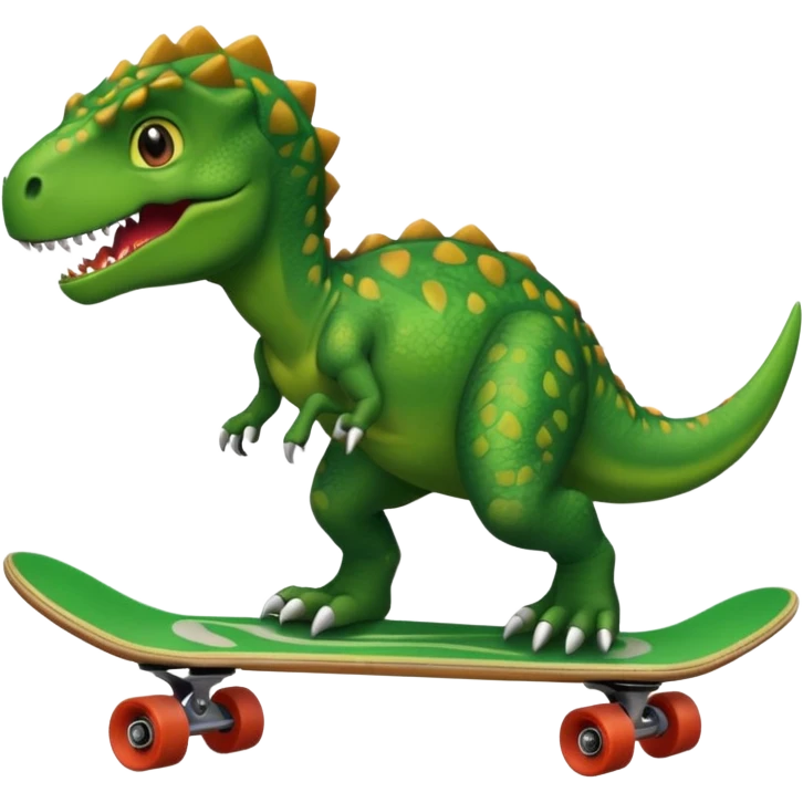 Dinosaur on a skateboard emoji