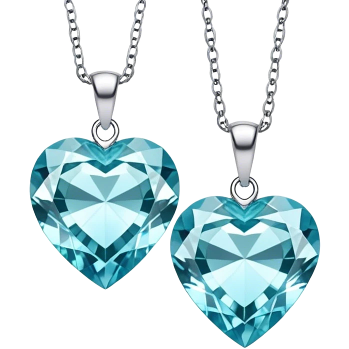 Diamonds and aquamarine hearts  emoji