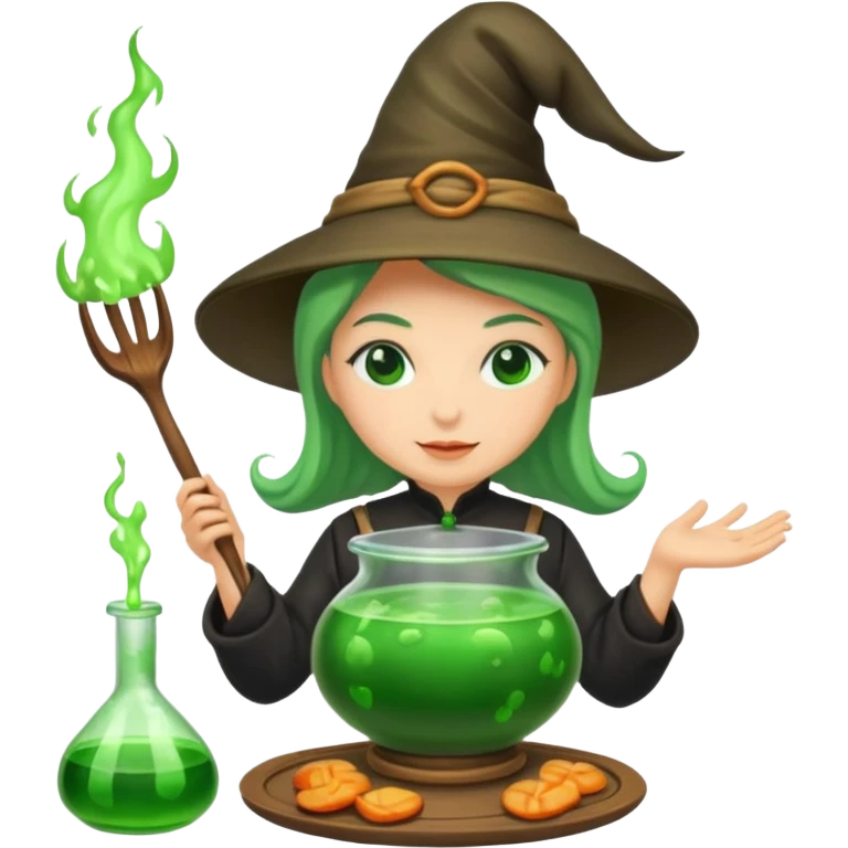 green witch cooking potion emoji