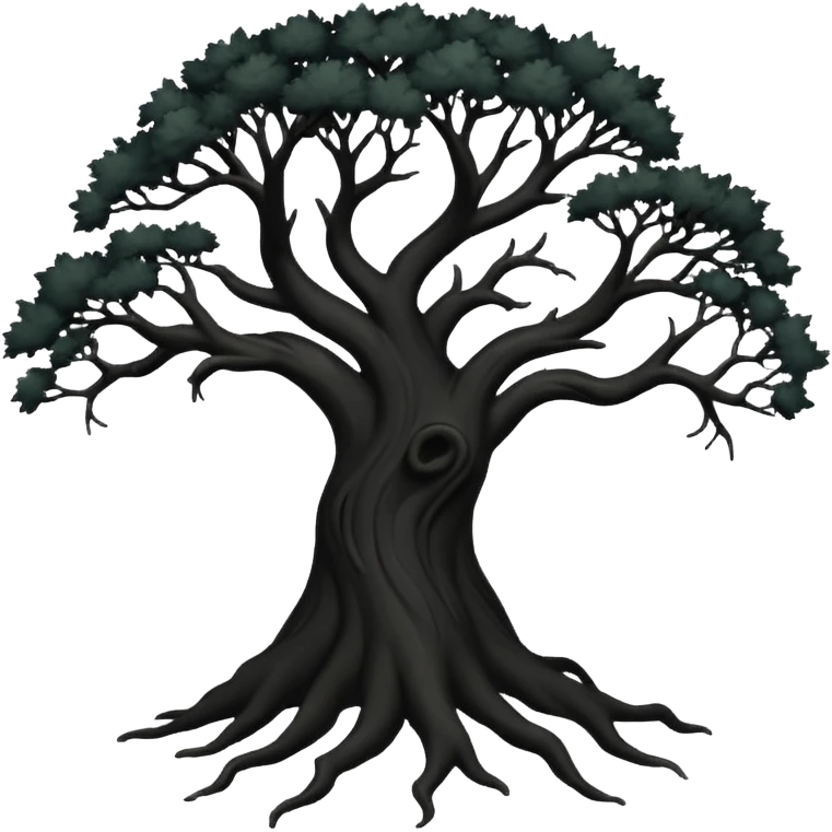 Boison tree in black emoji