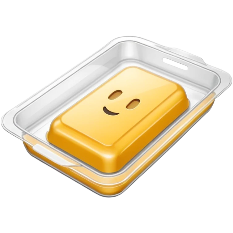 vacuum sealed food tray, minimal, simple, clear emoji