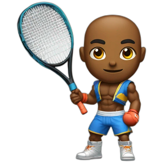 New streetfighter character with tennis racket emoji