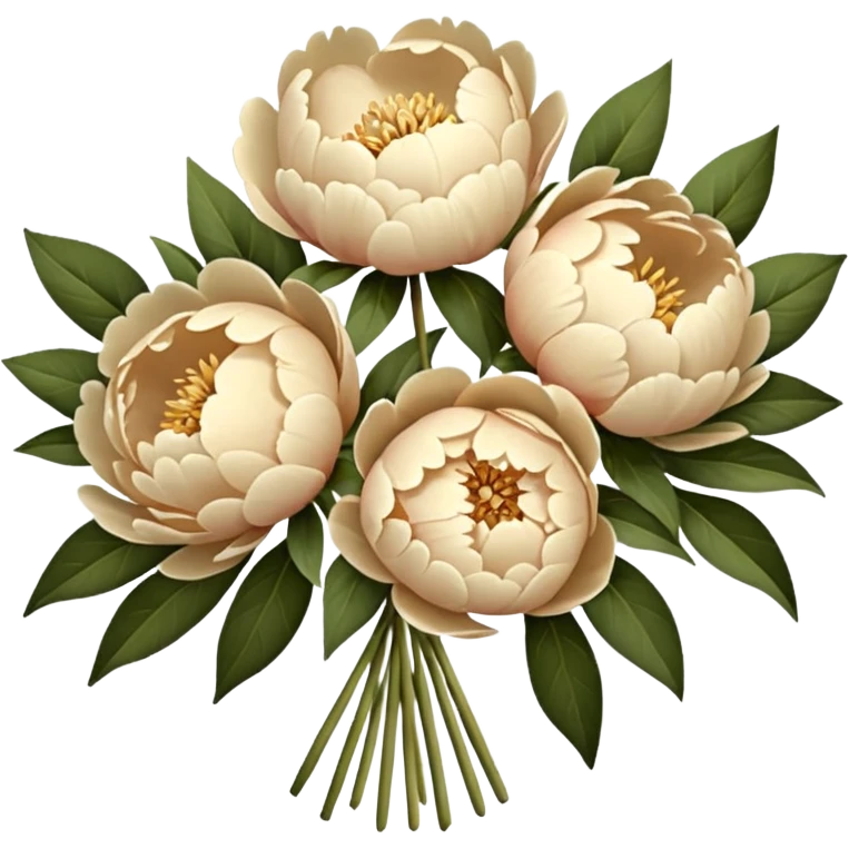 Beige Peonies bouquet emoji