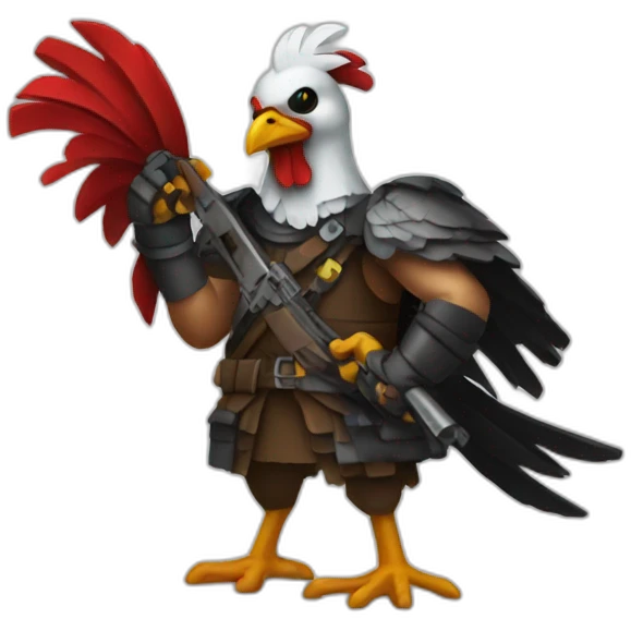 pixel chicken assassin emoji