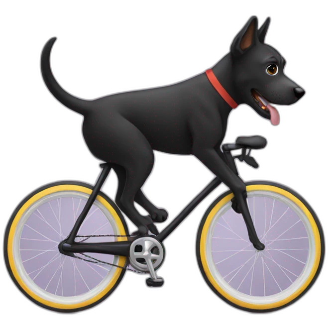 perro negro en bicicleta emoji