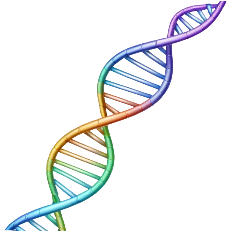 DNA strand above a paper sheet emoji