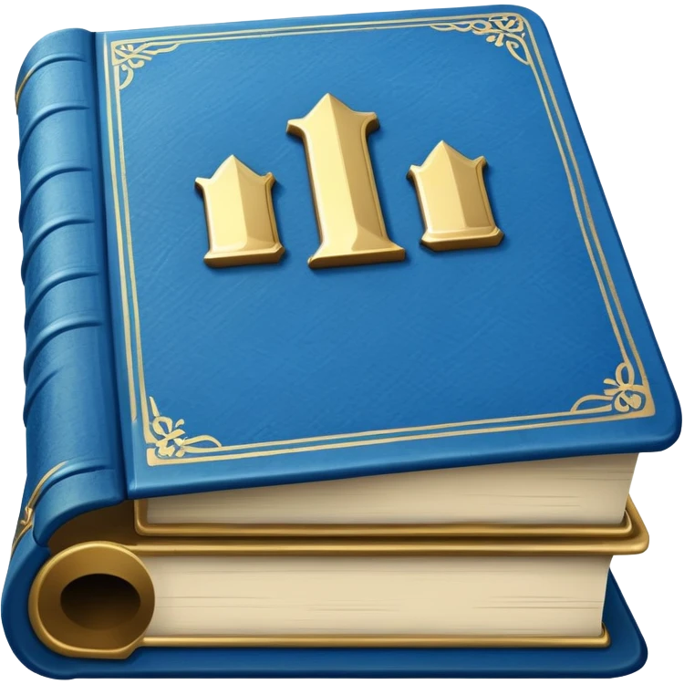 closed blue book with gold title emoji