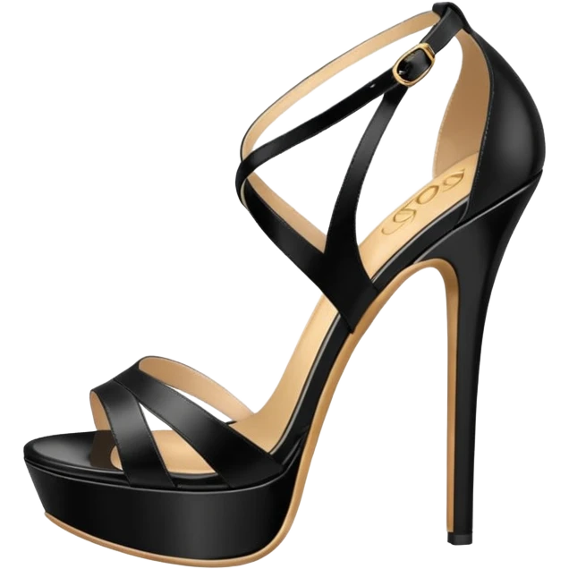 open toe black high heels sandals emoji
