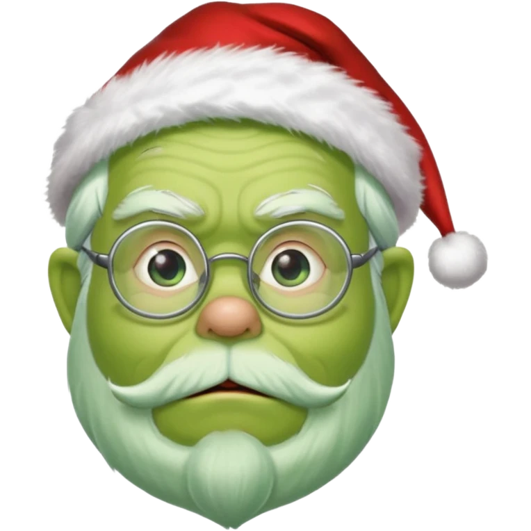 Grinch grand father with white ghair and with glasses emoji