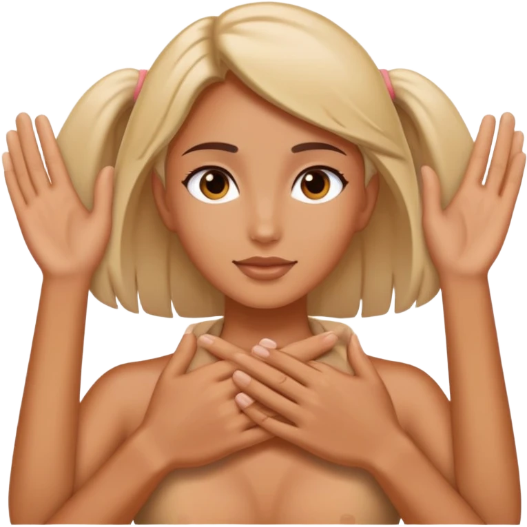 Hands around neck emoji