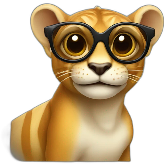 un camaleon con gafas emoji