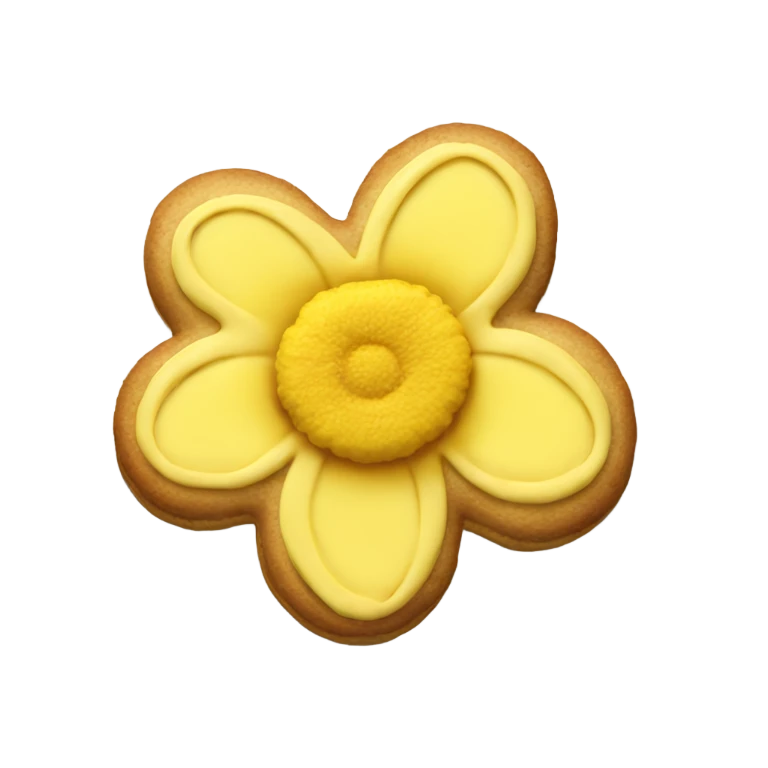 realistic yellow flower shaped cookie emoji