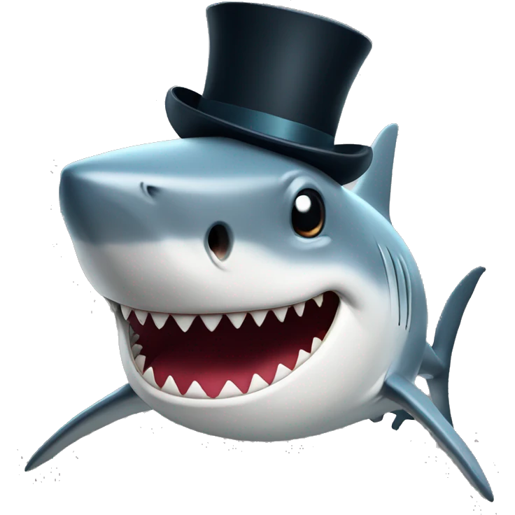Shark with a top hat emoji